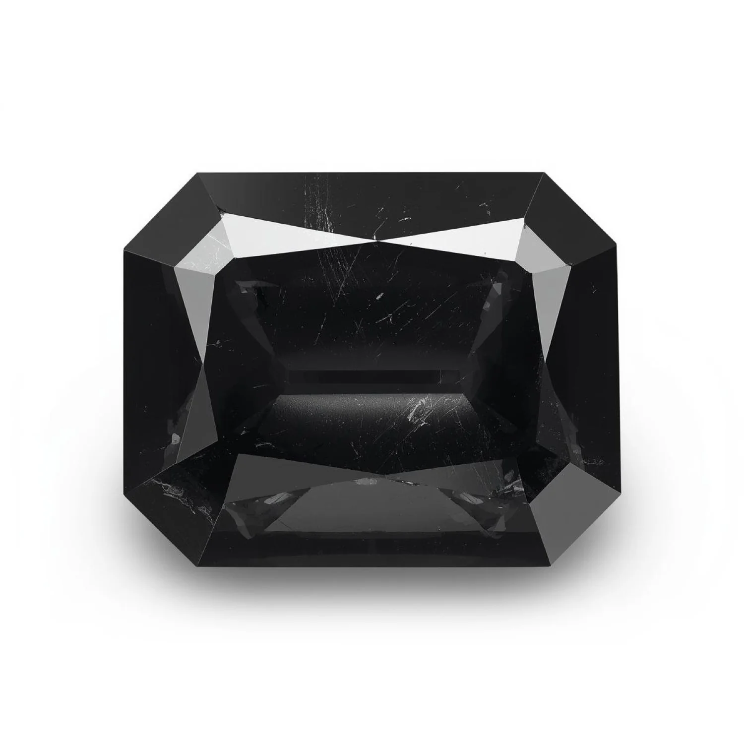 Black Spinel 1PC Large 9x11 MM Emerald Faceted Black Luster Semi Precious Loose Gemstones