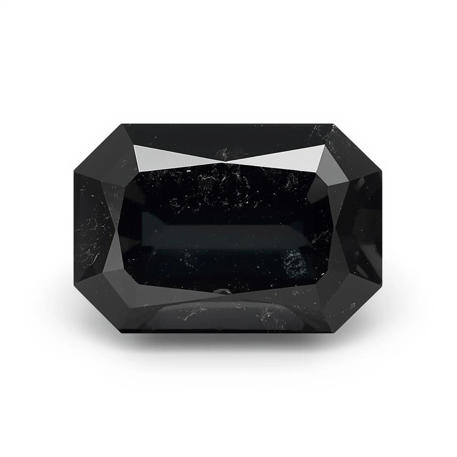 Black Spinel 1PC Medium 7x10 MM Emerald Faceted Black Polished Semi Precious Loose Gems