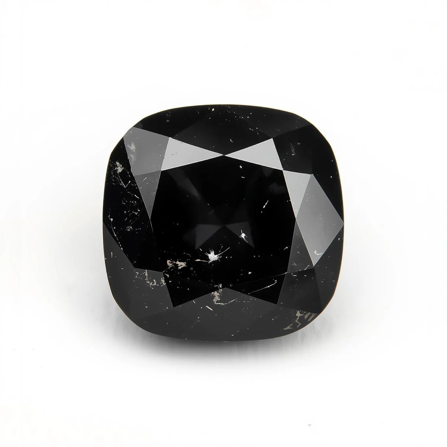 Black Spinel 1PC Small 8x8 MM Cushion Faceted Black Luster Semi Precious Loose Gemstones - Image 2