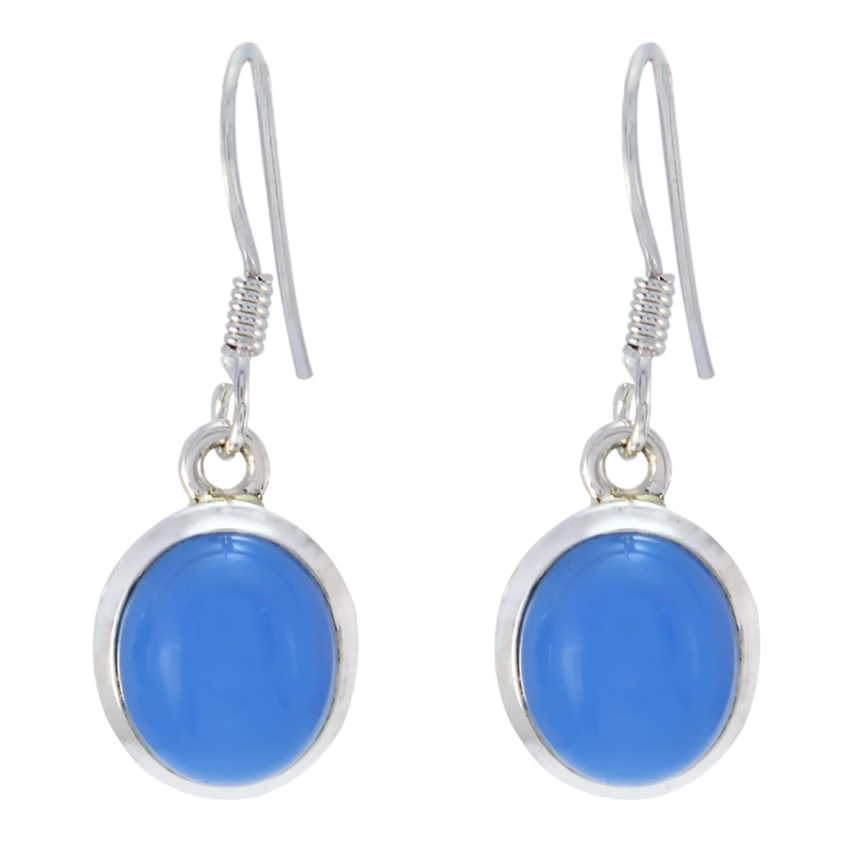 Blue Chalcedony Egyptian Daniela multiple Dangle Blue Sterling Silver Earring