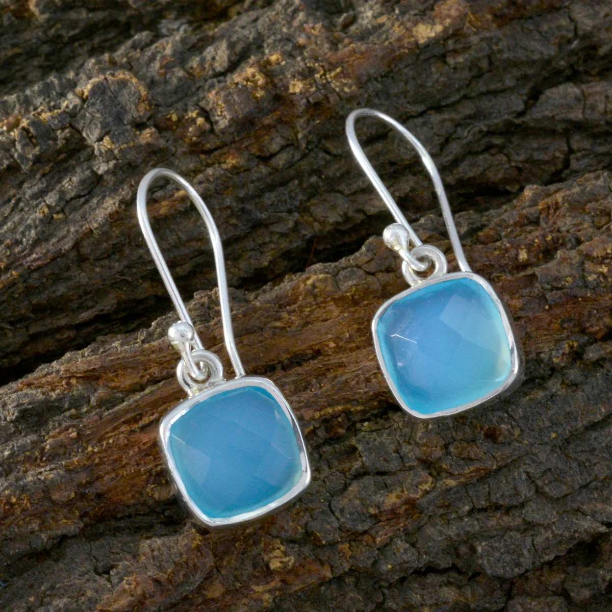 Blue Chalcedony Middle Eastern Isabella multiple Dangle Blue 92.5 Silver Earring - Image 3