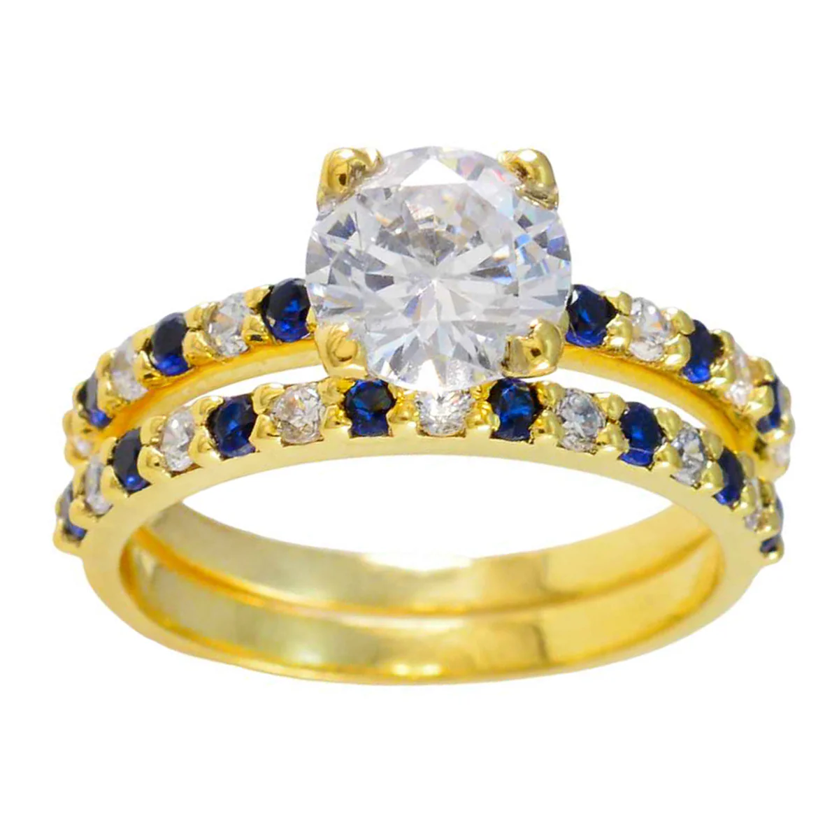 Blue Sapphire CZ Halo American 92.5 Silver Blue Gems Whisper-thin Heart Ring Jewellery - Image 3