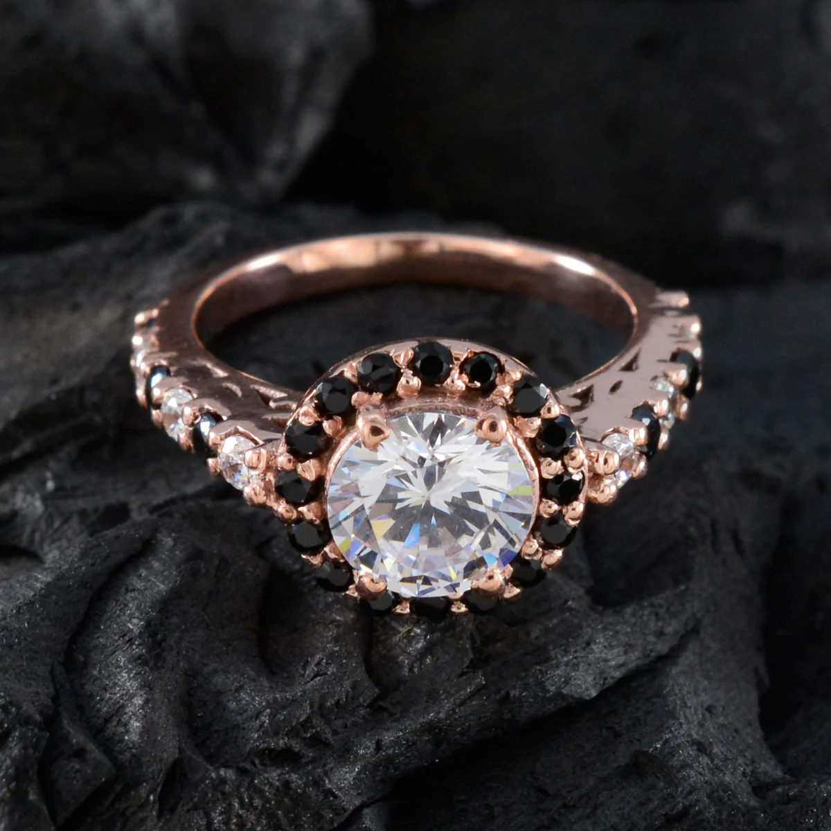 Blue Sapphire CZ Halo American 92.5 Silver Blue Gemstone Dainty Engagement Ring Jewellery - Image 4