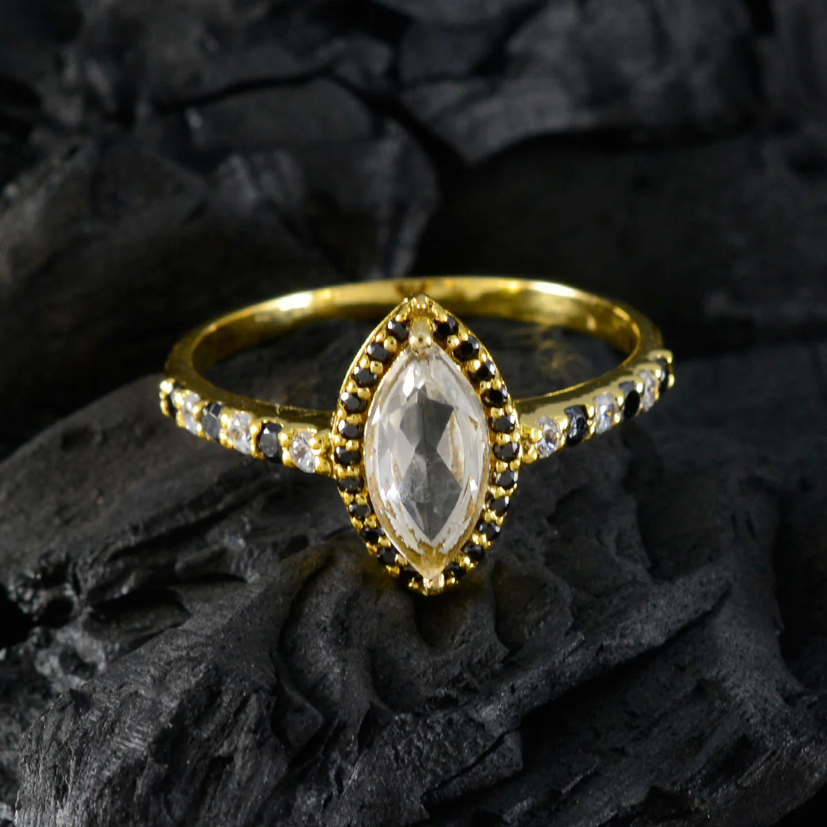 Blue Sapphire CZ Halo American 92.5 Silver Blue Gemstone Delicate Abstract Ring Jewellery - Image 4