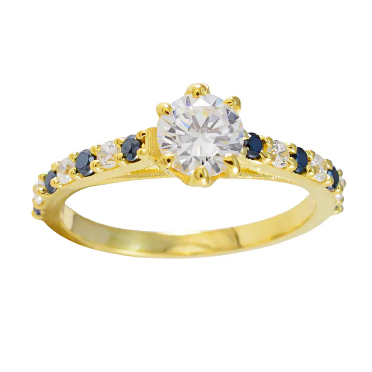 Blue Sapphire CZ Halo American Sterling Silver Blue Gems Delicate Sophisticated Ring Jewellery - Image 3