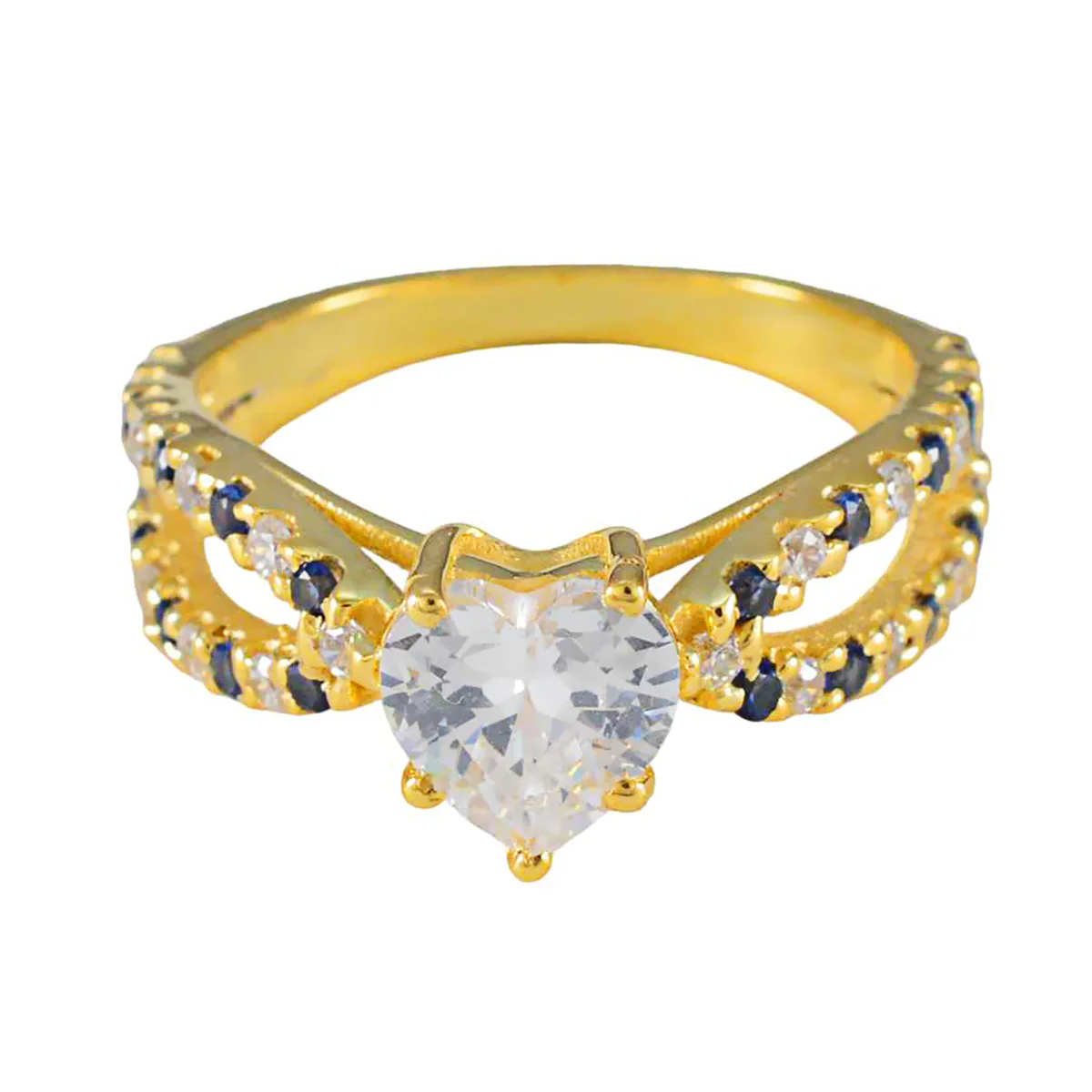 Blue Sapphire CZ Halo Indian 92.5 Silver Blue Gemstones Delicate Sophisticated Ring Jewelry