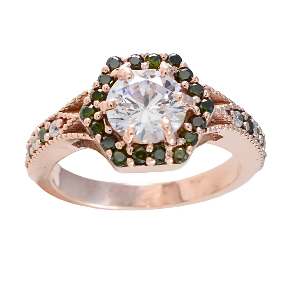Blue Sapphire CZ Halo Indian 925 Sterling Silver Blue Gemstones Minimal valentine Ring Jewelry - Image 3
