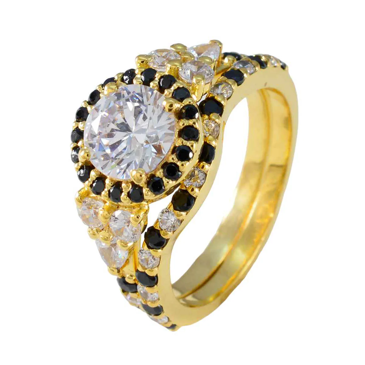 Blue Sapphire CZ Halo Korean Silver Blue Gemstones Mid-weight Love Ring Jewelry - Image 2