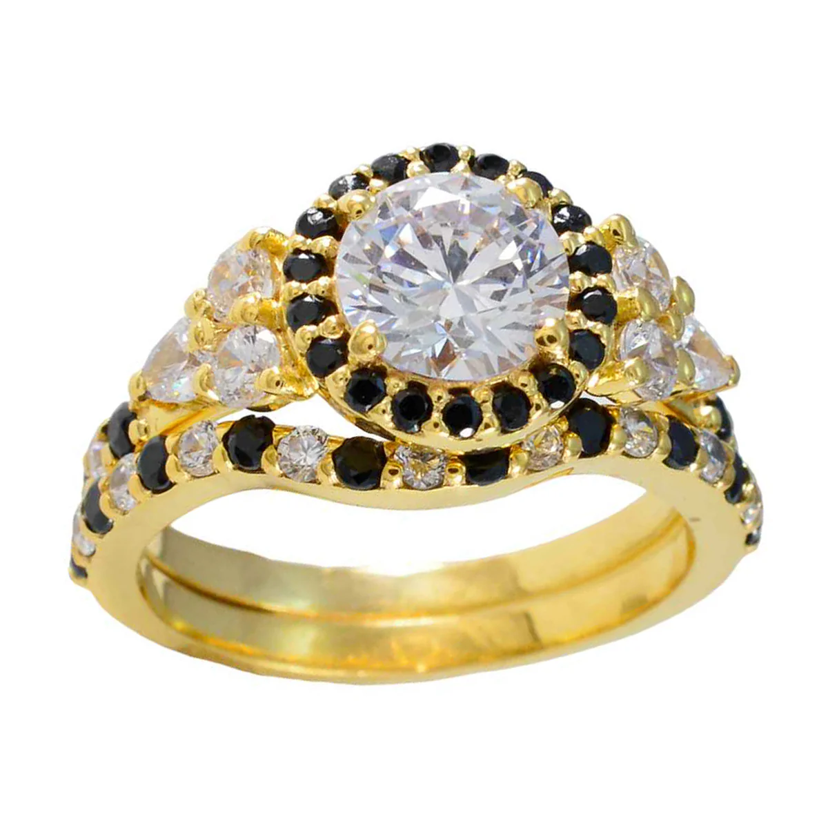 Blue Sapphire CZ Halo Korean Silver Blue Gemstones Mid-weight Love Ring Jewelry - Image 3