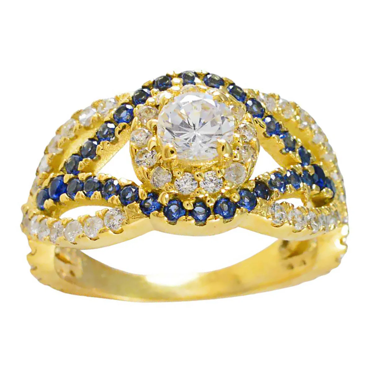 Blue Sapphire CZ Halo Latin American 925 Silver Blue Gems Whisper-thin Promise Ring Jewellery - Image 3