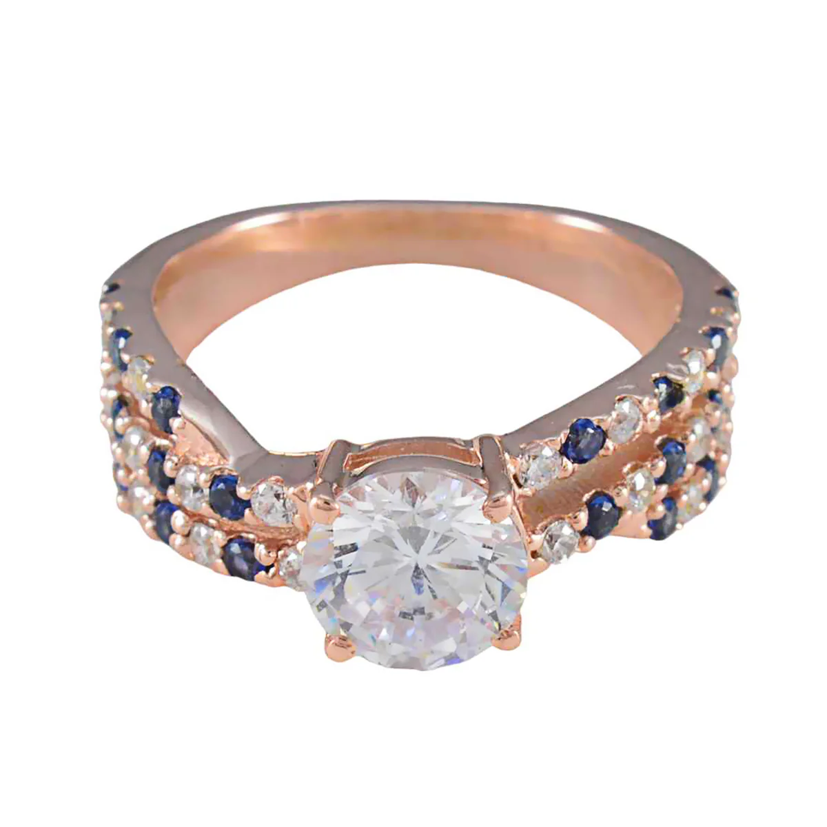 Blue Sapphire CZ Halo Latin American 925 Sterling Silver Blue Gemstone Whisper-thin Engagement Ring Jewellery