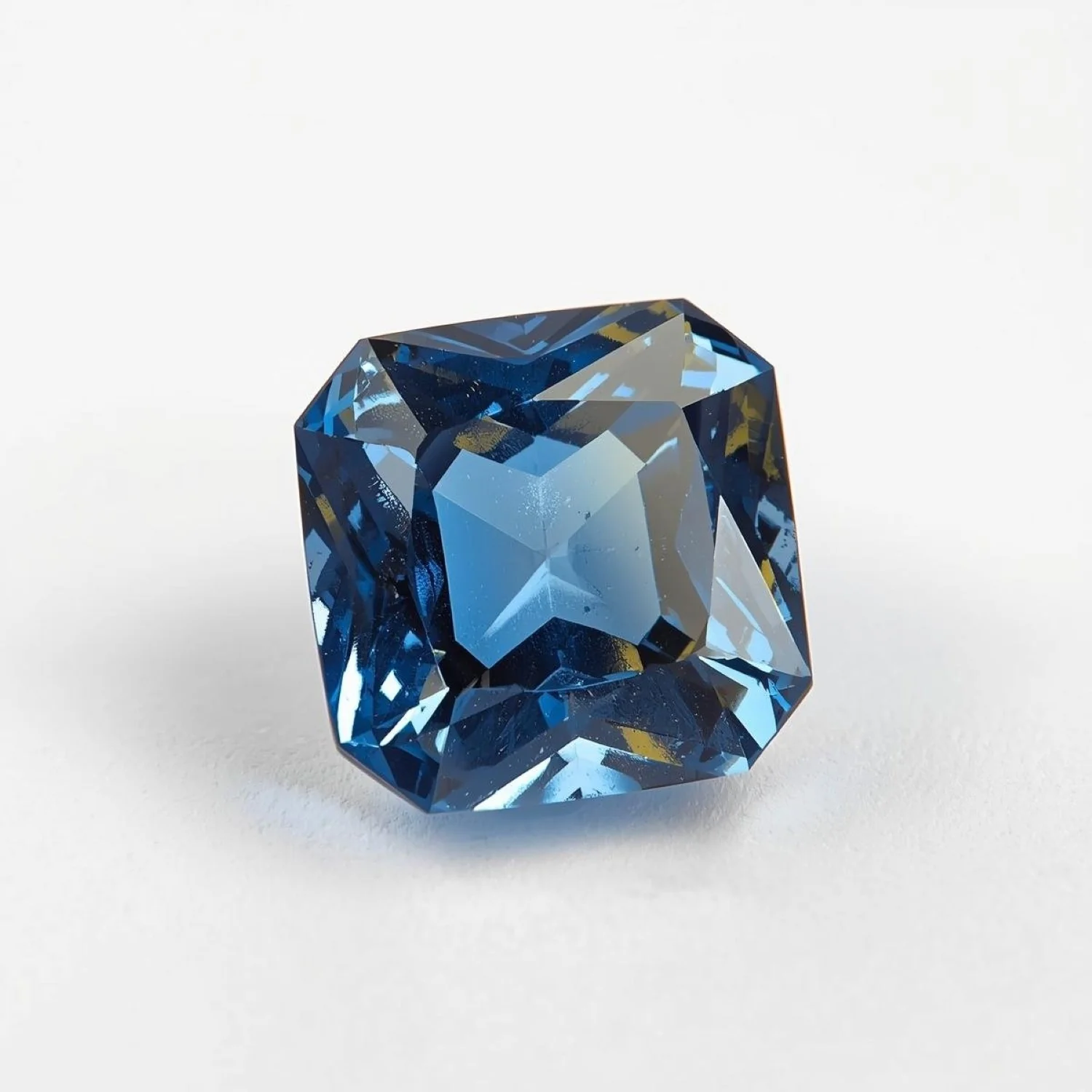 Blue Sapphire (GF) 1PC Chunky 14x14 MM Square Faceted Blue Genuine Precious Loose Gems - Image 2