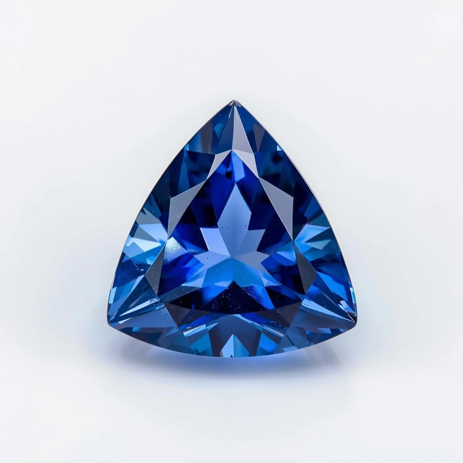 Blue Sapphire (GF) 1PC Chunky 14x14 MM Triangle Faceted Blue Genuine Precious Loose Gems - Image 2