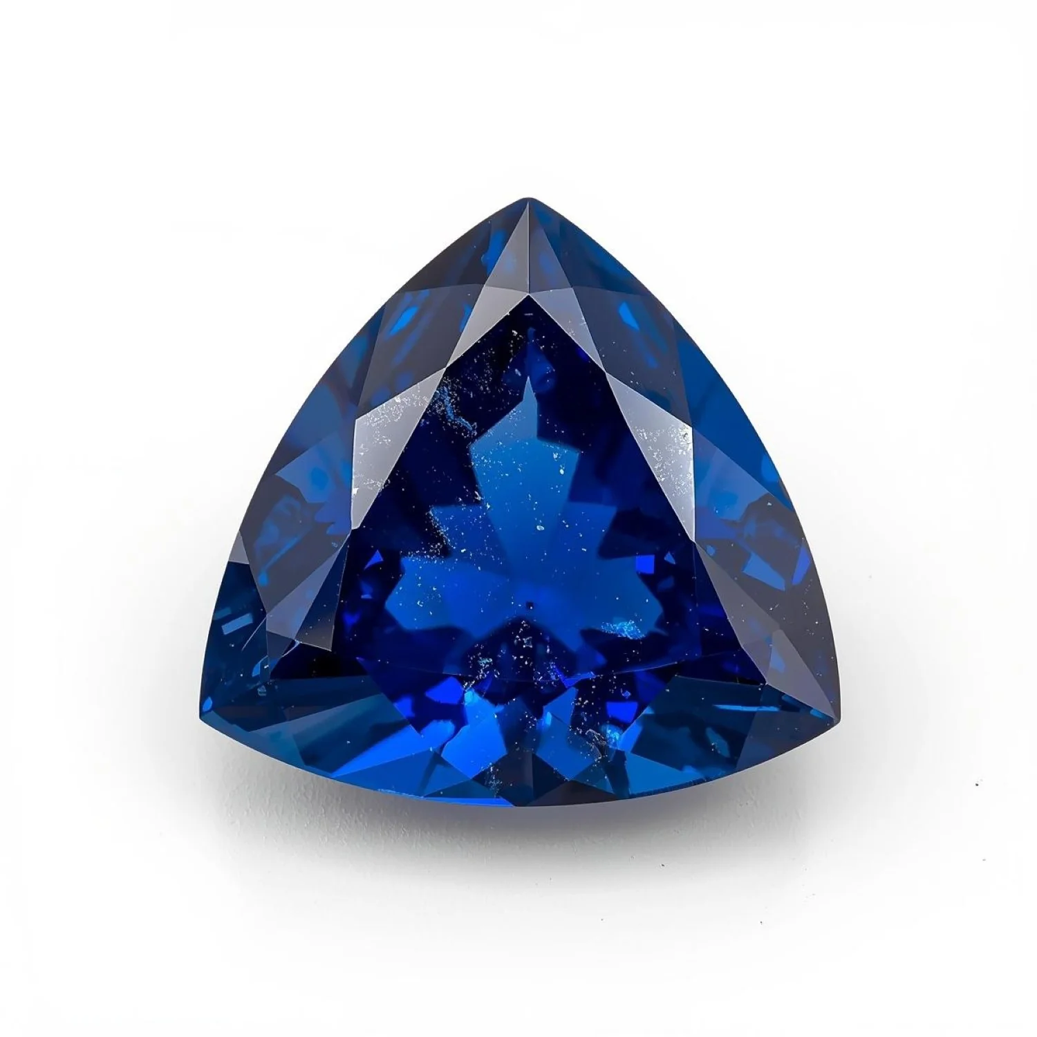 Blue Sapphire (GF) 1PC Medium 9x9 MM Triangle Faceted Blue Lustrous Precious Gems - Image 2