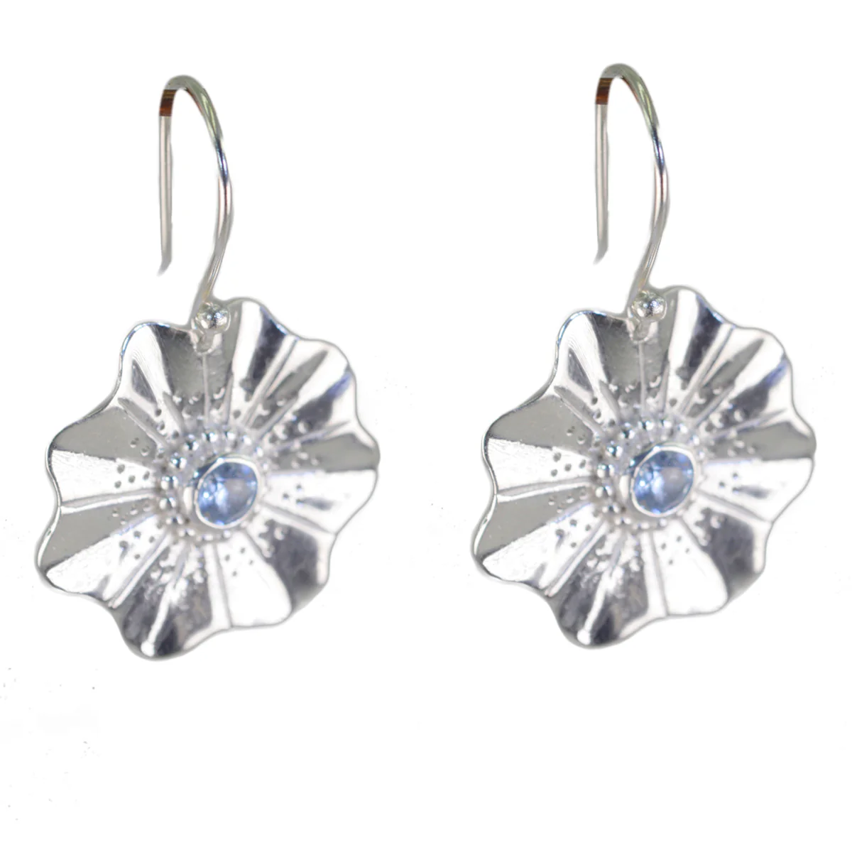 Blue topaz Australian Abigail Solitaire Dangle Blue 925 Sterling Silver Earring - Image 3