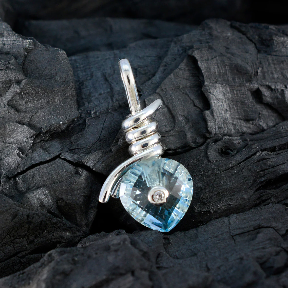 Blue Topaz Dainty Australian 925 Silver multiple Yasmine Luxurious Blue Pendant Jewelry - Image 4