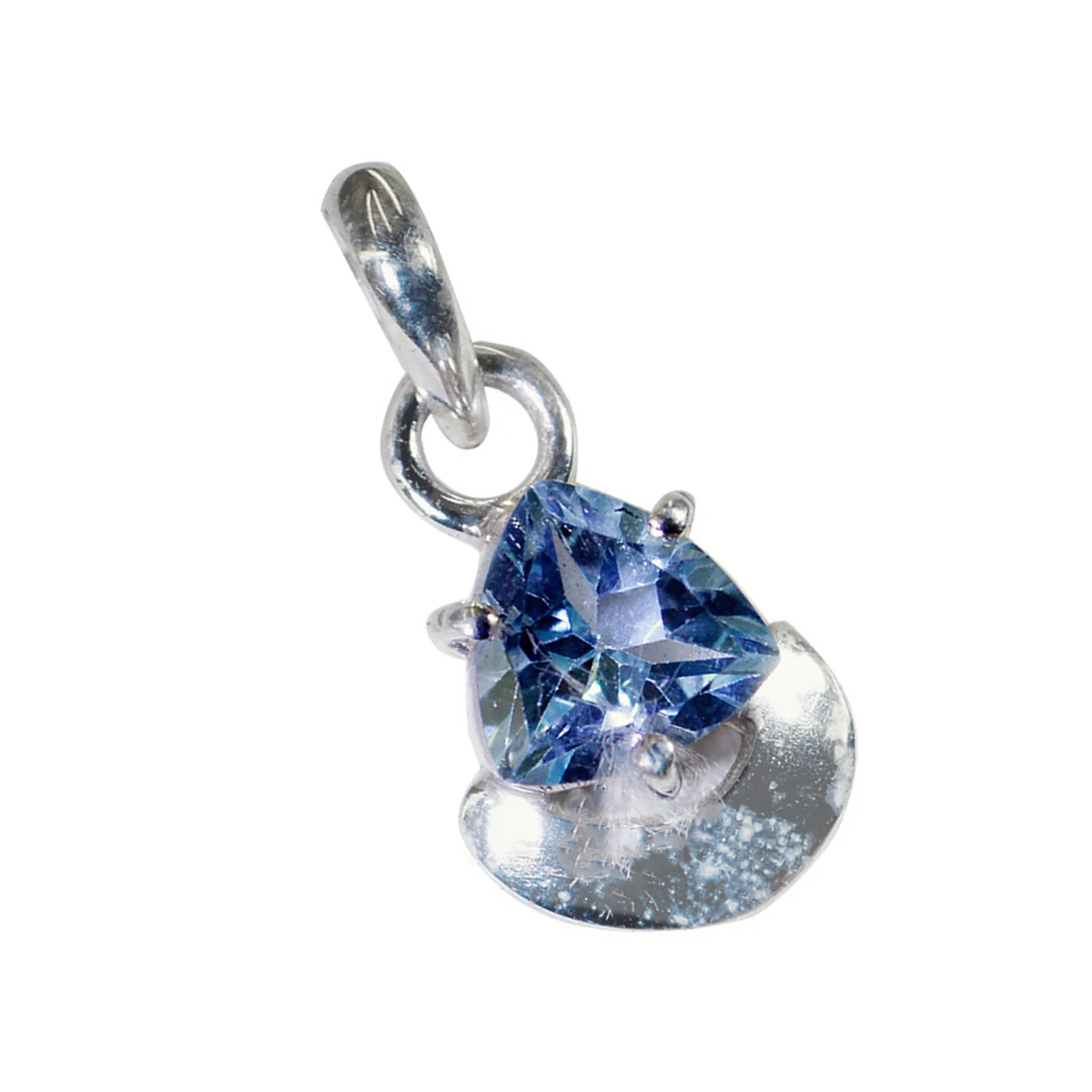 Blue Topaz Delicate German Sterling Silver Solitaire Sofía Eternity Blue Pendant Jewellery - Image 2