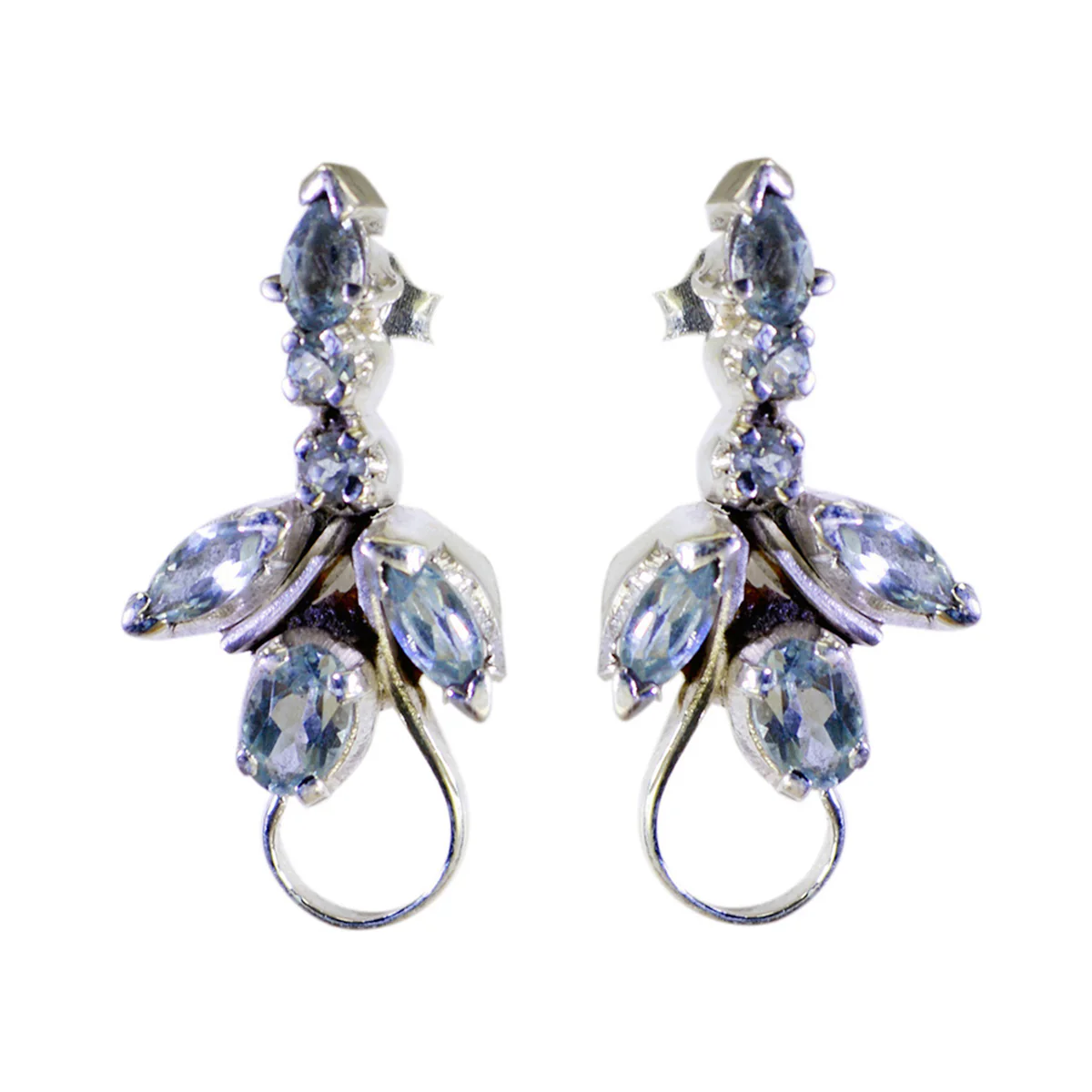 Blue topaz Egyptian Greta multiple Stud Blue 92.5 Silver Earring
