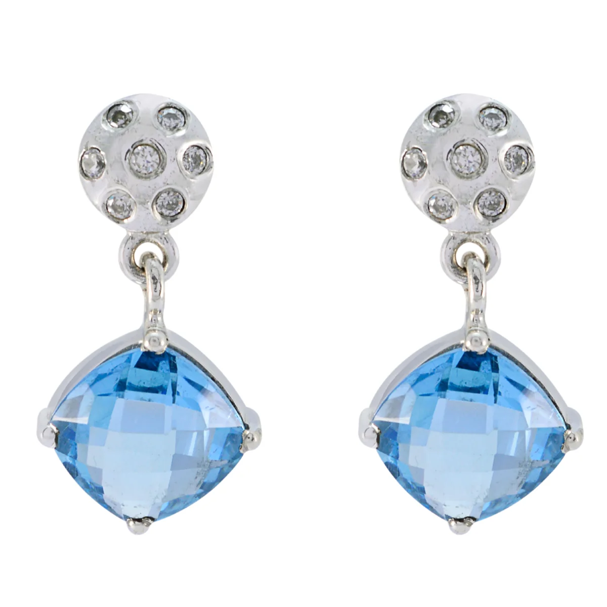 Blue Topaz Egyptian Naomi multiple Stud Blue 925 Silver Earring