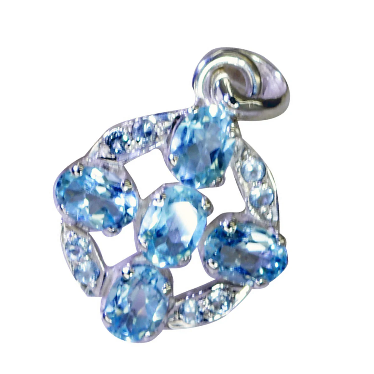 Blue Topaz Featherlight African Silver multiple Elena Cocktail Blue Pendant Jewelry - Image 3
