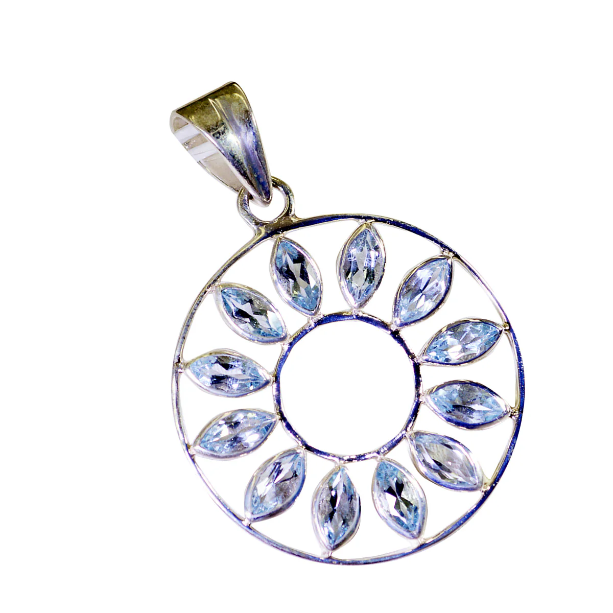 Blue Topaz Featherlight Latin American 925 Silver multiple Ava Sophisticated Blue Pendant Jewelry - Image 2