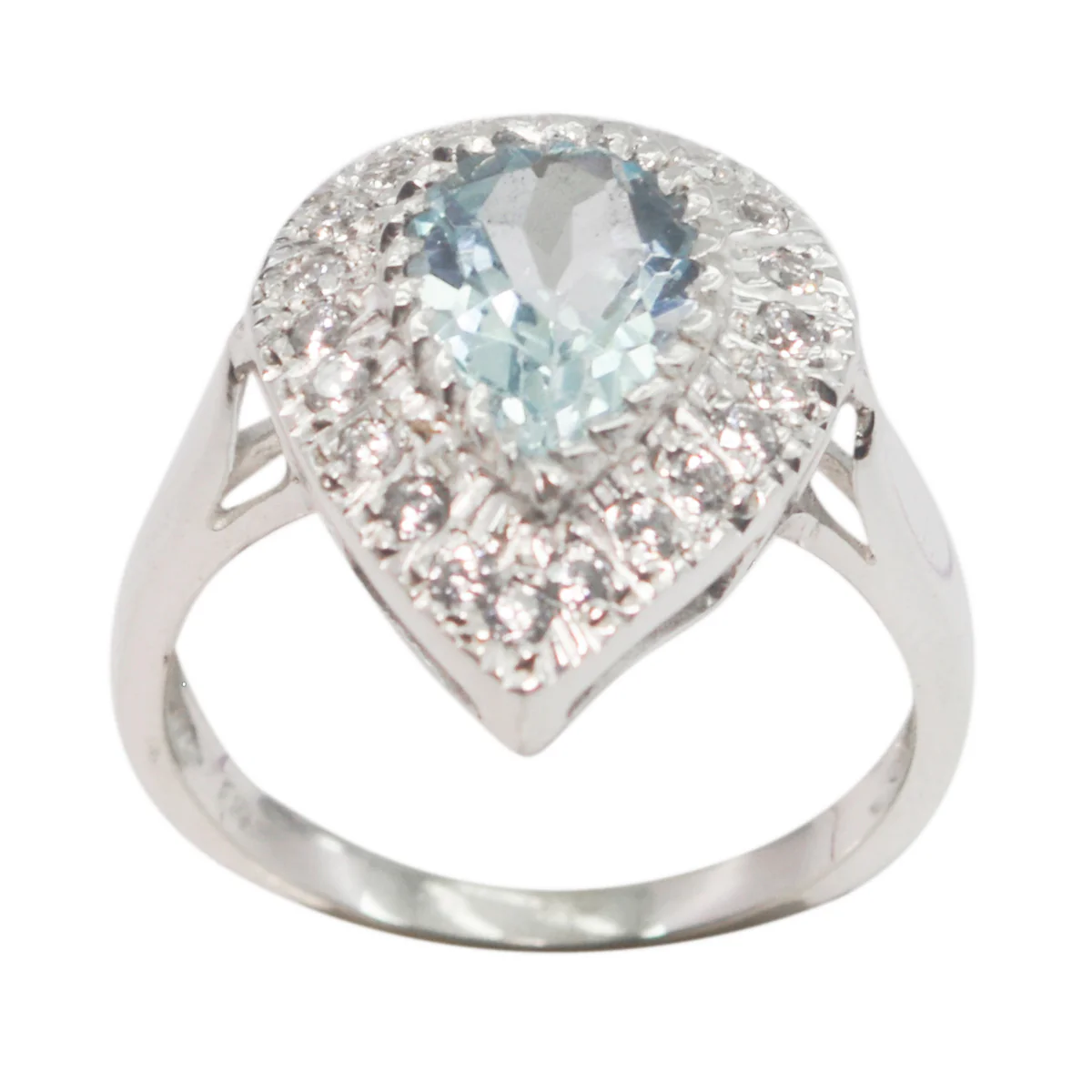 Blue Topaz Halo Egyptian 925 Silver Blue Gemstone Tiny Fairytale Ring Jewelry - Image 2