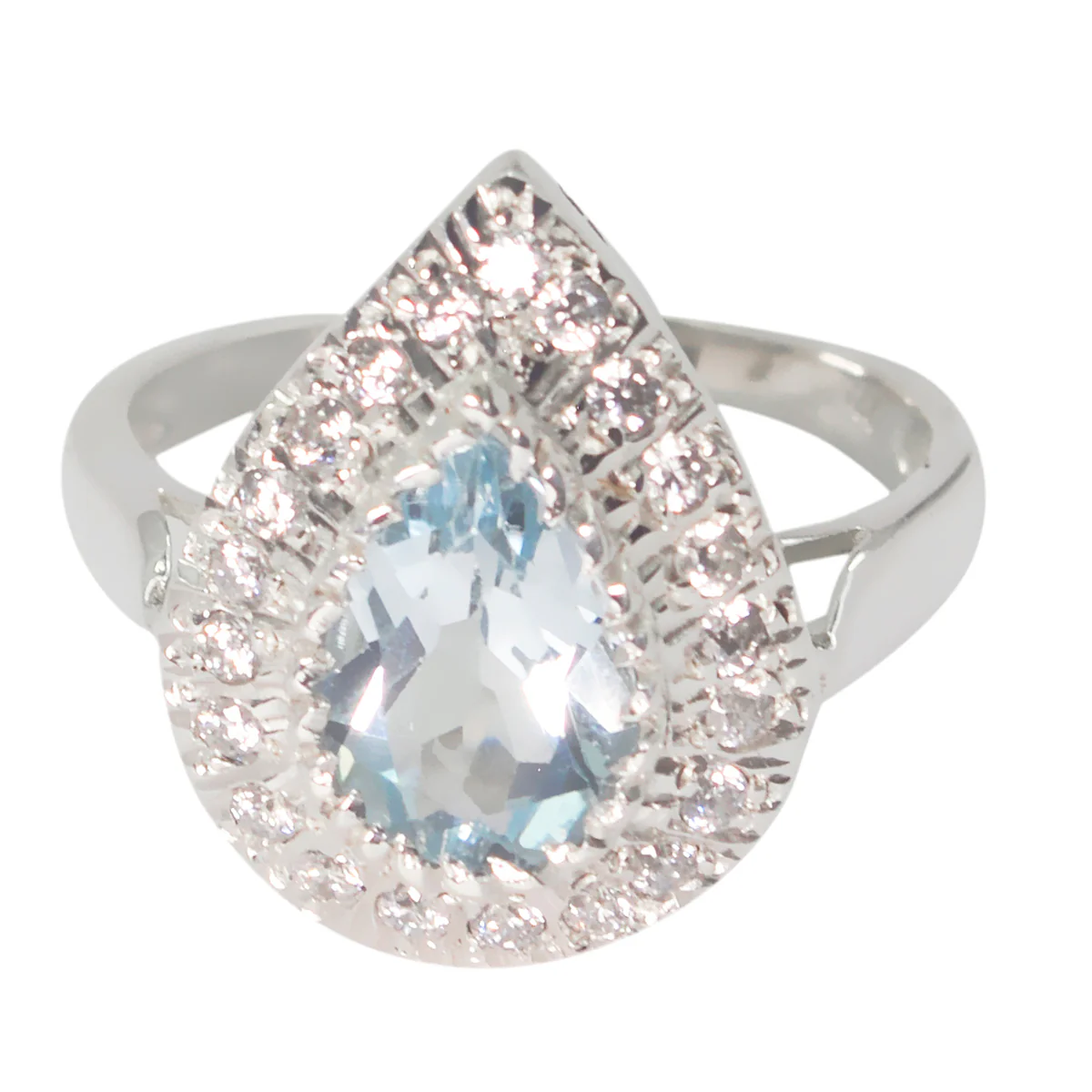 Blue Topaz Halo Egyptian 925 Silver Blue Gemstone Tiny Fairytale Ring Jewelry - Image 3