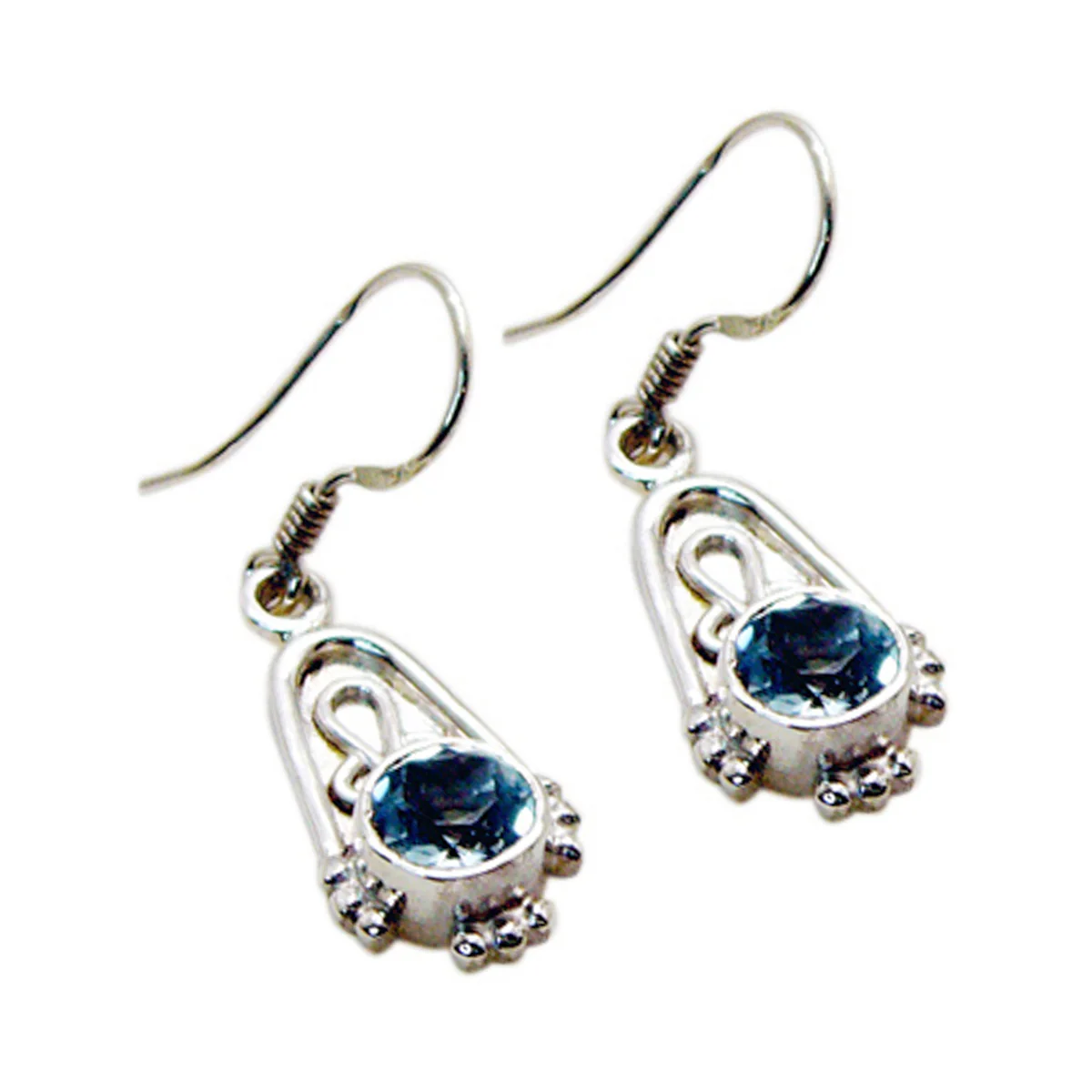 Blue Topaz Italian Camila multiple Dangle Blue Sterling Silver Earring - Image 2