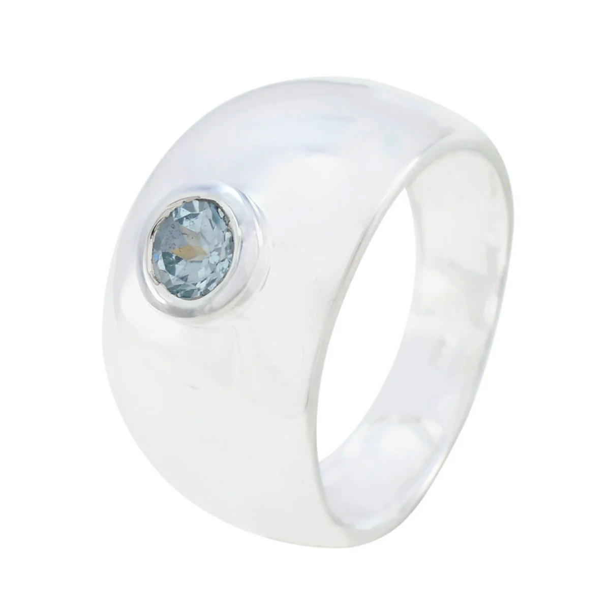 Blue Topaz Solitaire African 925 Silver Blue Gemstones Eye-catching Sophisticated Ring Jewellery - Image 2