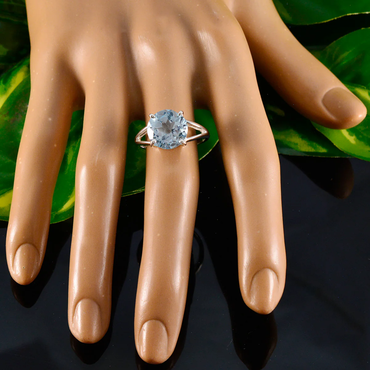 Blue Topaz Solitaire Indian Silver Blue Gemstone Featherlight Fairytale Ring Jewellery - Image 5