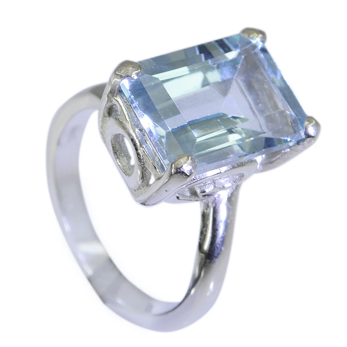 Blue Topaz Solitaire Moroccan Sterling Silver Blue Gemstones Mid-weight Fairytale Ring Jewelry - Image 2