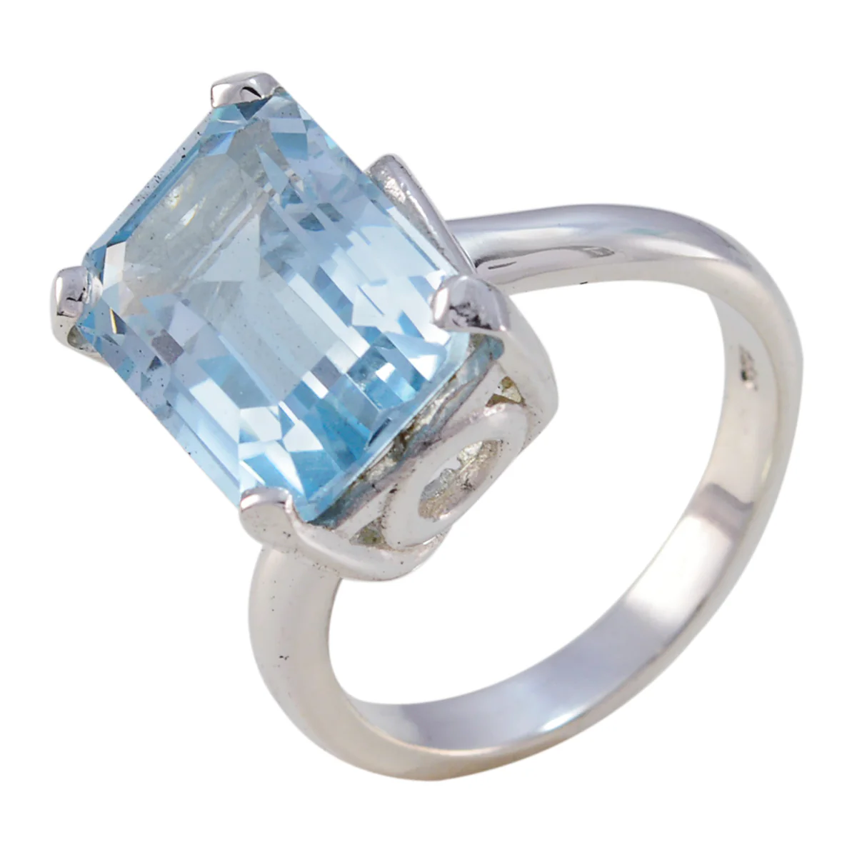 Blue Topaz Solitaire Moroccan Sterling Silver Blue Gemstones Mid-weight Fairytale Ring Jewelry - Image 3