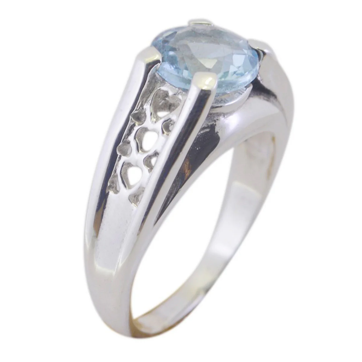 Blue Topaz Solitaire Spanish 925 Sterling Silver Blue Gemstone Eye-catching Filigree Ring Jewellery