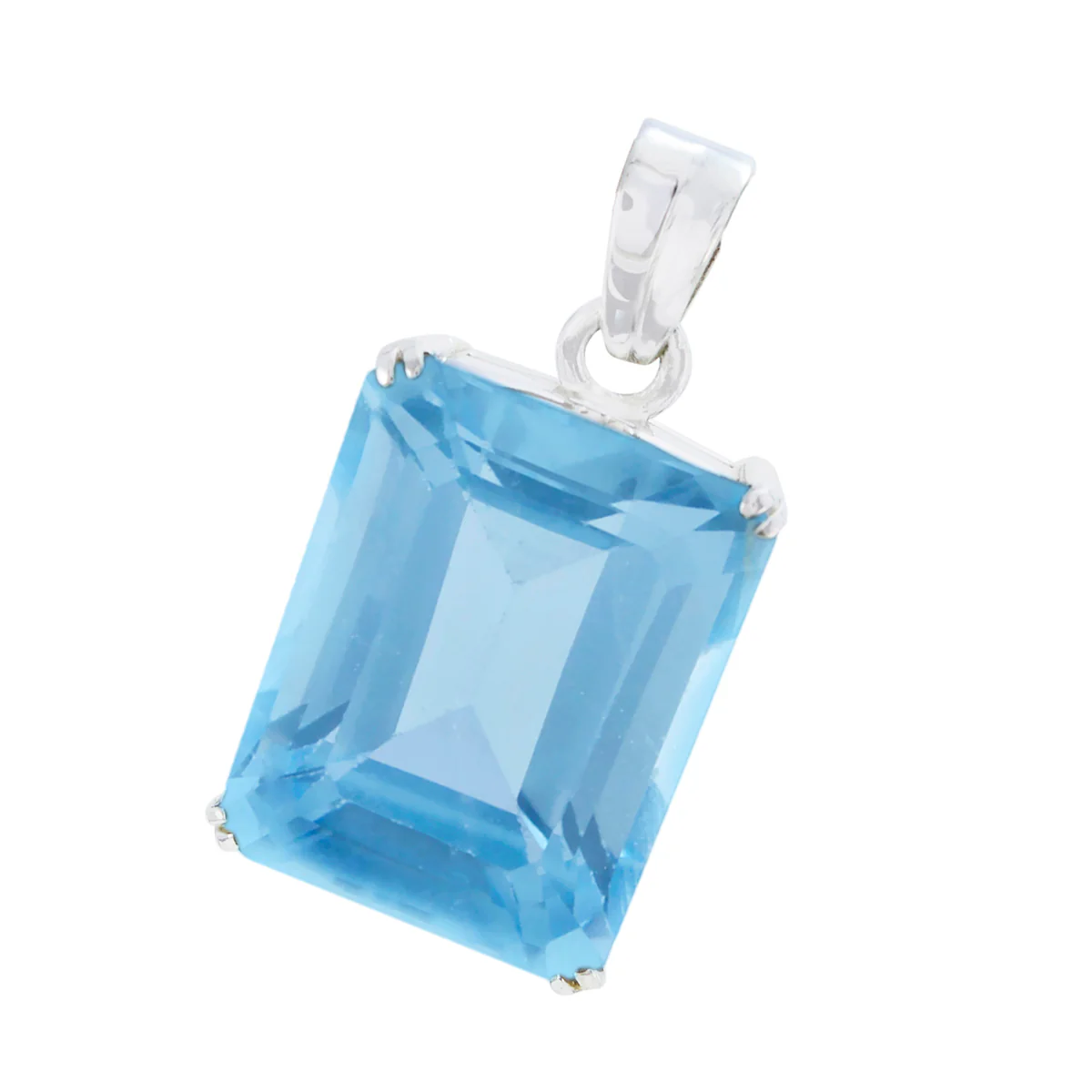 Blue Topaz Statement German Sterling Silver Solitaire Freya Heart Blue Pendant Jewellery - Image 3