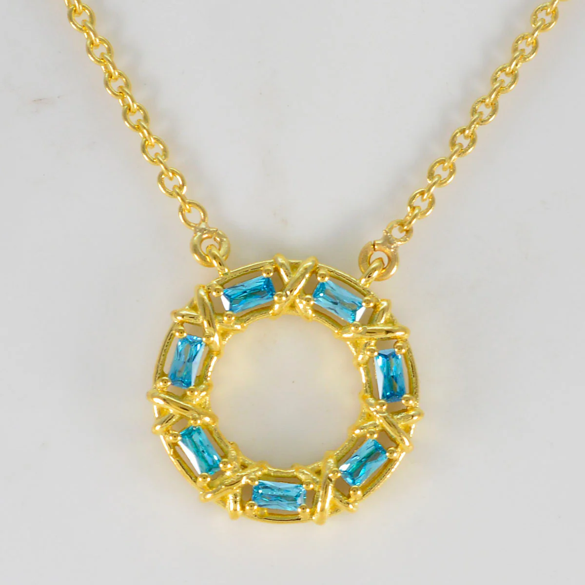Blue Topaz Statement Mexican Sterling Silver Hepta Zoey Fairytale Blue Pendant Jewellery - Image 2