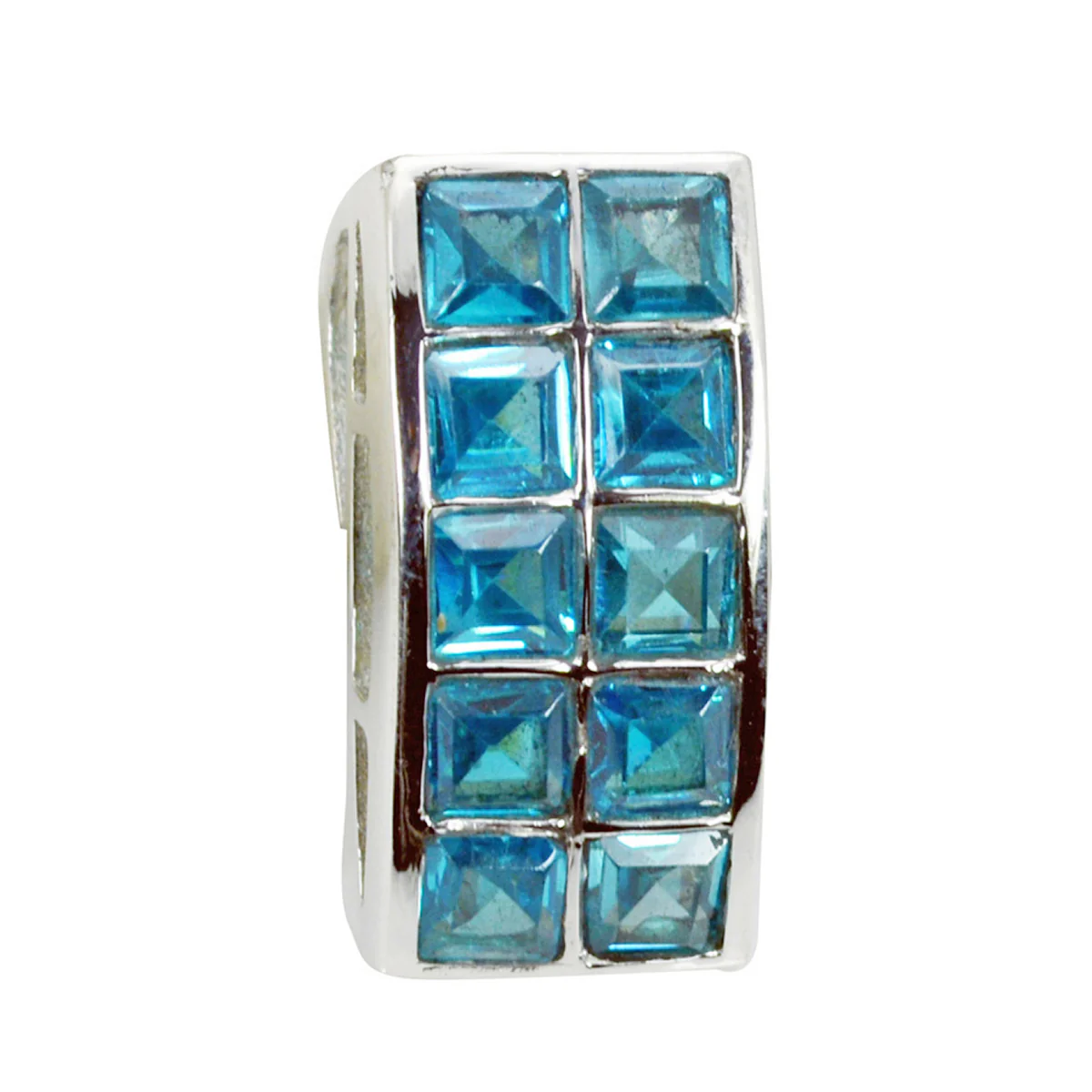 Blue Topaz Tiny Russian 92.5 Silver multiple Milagros Eternity Blue Pendant Jewellery