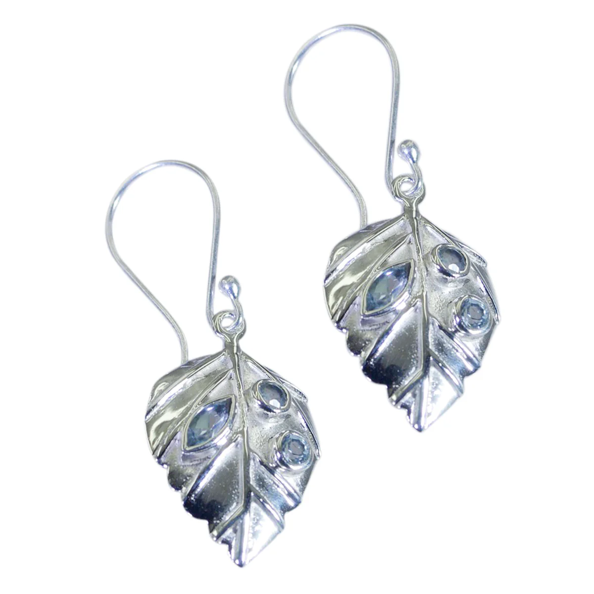 Blue topaz Turkish Eliza multiple Dangle Blue Sterling Silver Earring - Image 2