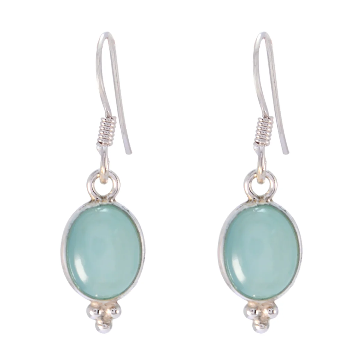 Chalcedony German Victoria multiple Dangle Blue 925 Silver Earring