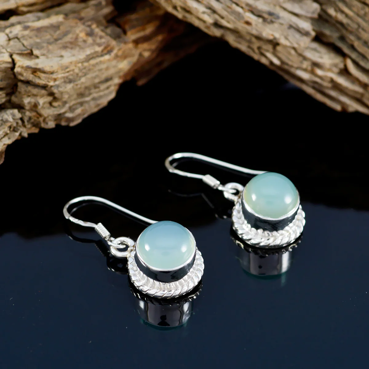 Chalcedony Mexican Aria multiple Dangle Blue 925 Sterling Silver Earring - Image 3