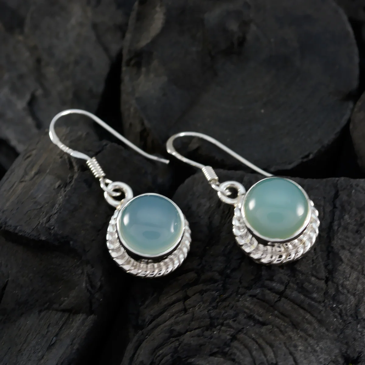 Chalcedony Mexican Aria multiple Dangle Blue 925 Sterling Silver Earring - Image 4