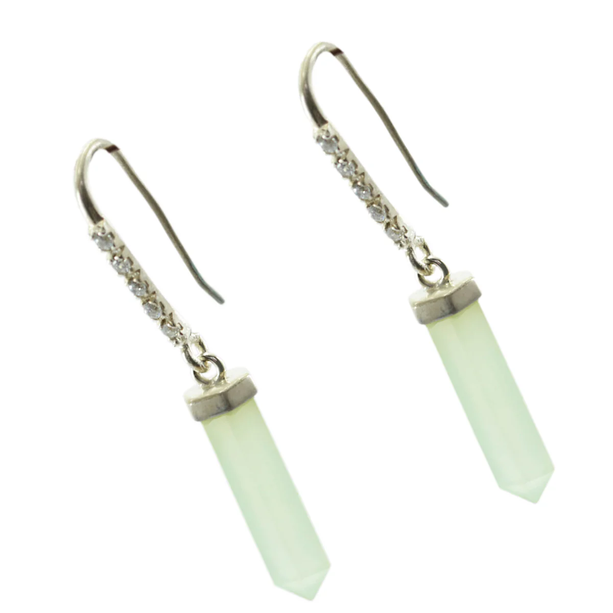 Chalcedony Mexican Inès multiple Dangle Blue 925 Silver Earring - Image 3