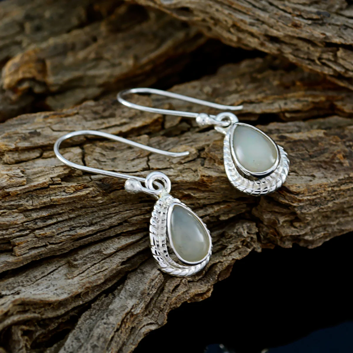 Chalcedony Middle Eastern Anna multiple Dangle Blue Silver Earring - Image 3