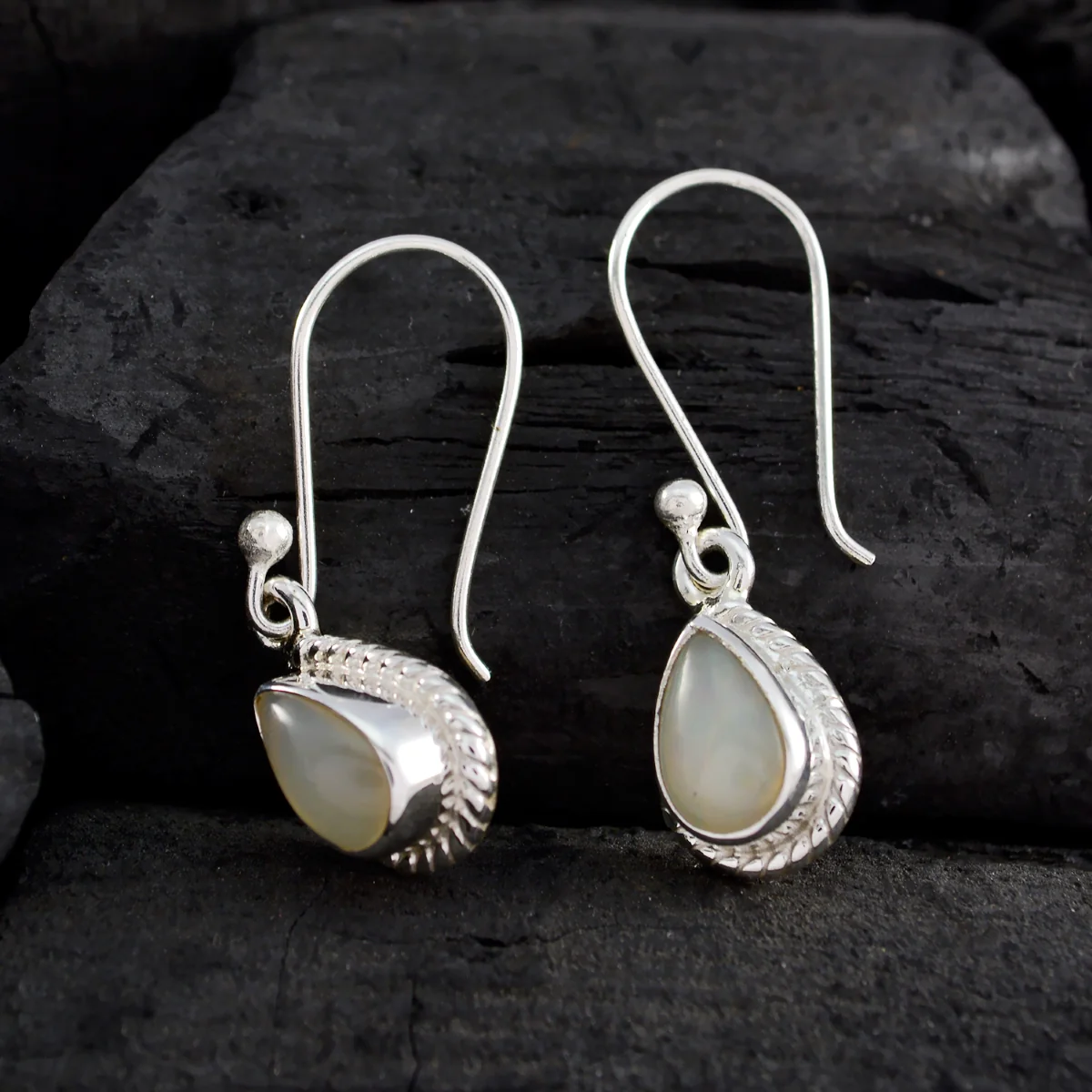Chalcedony Middle Eastern Anna multiple Dangle Blue Silver Earring - Image 4