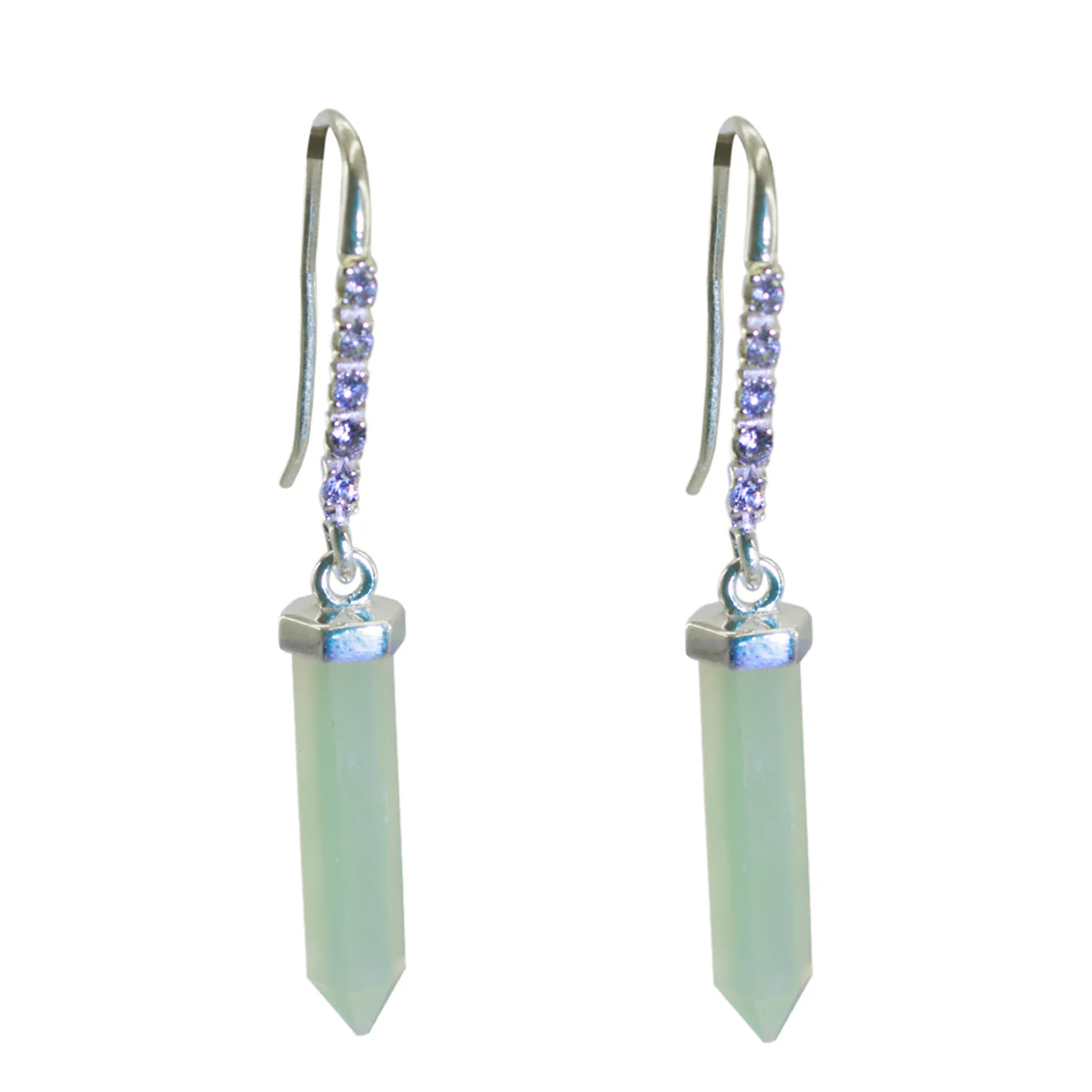 Chalcedony Spanish Aurora multiple Dangle Blue 925 Silver Earring
