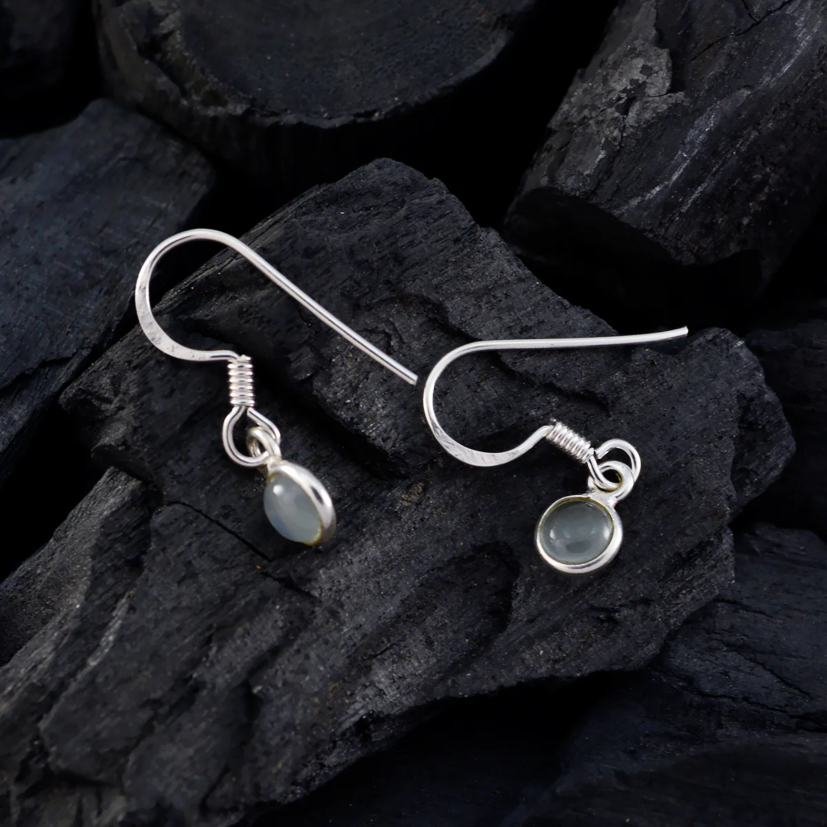 Chalcedony Turkish Alina multiple Dangle Blue 925 Silver Earring - Image 2