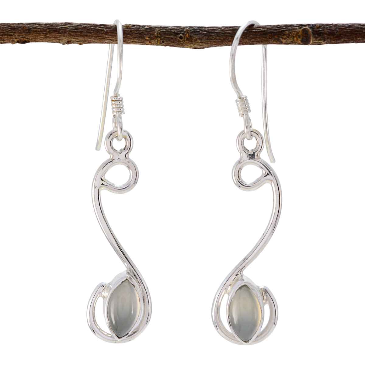 Chalcedony Turkish Luisa multiple Dangle Blue Silver Earring