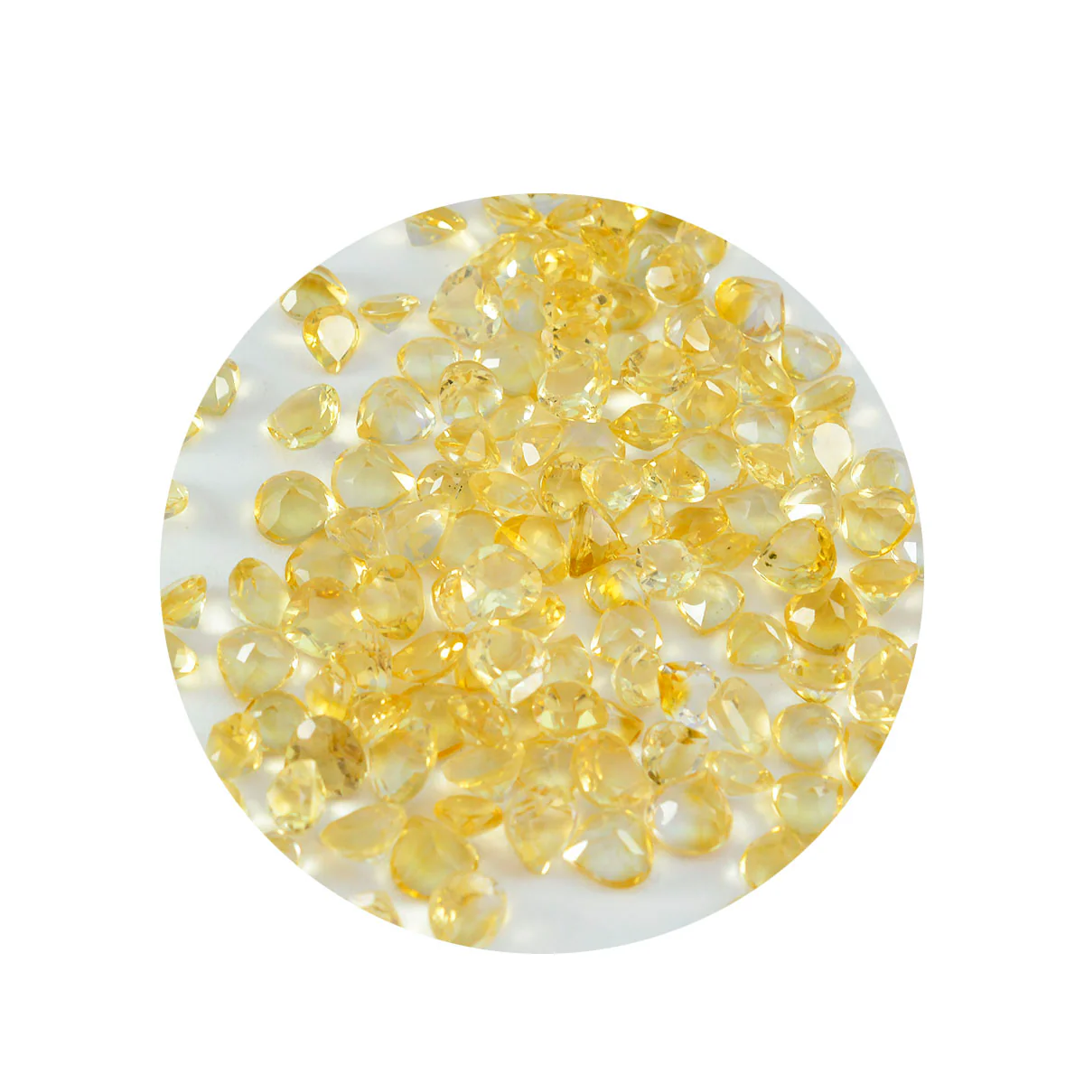 Citrine 10PC Tiny 3x3 MM Heart Faceted Yellow Fiery Semi Precious Loose Gemstone