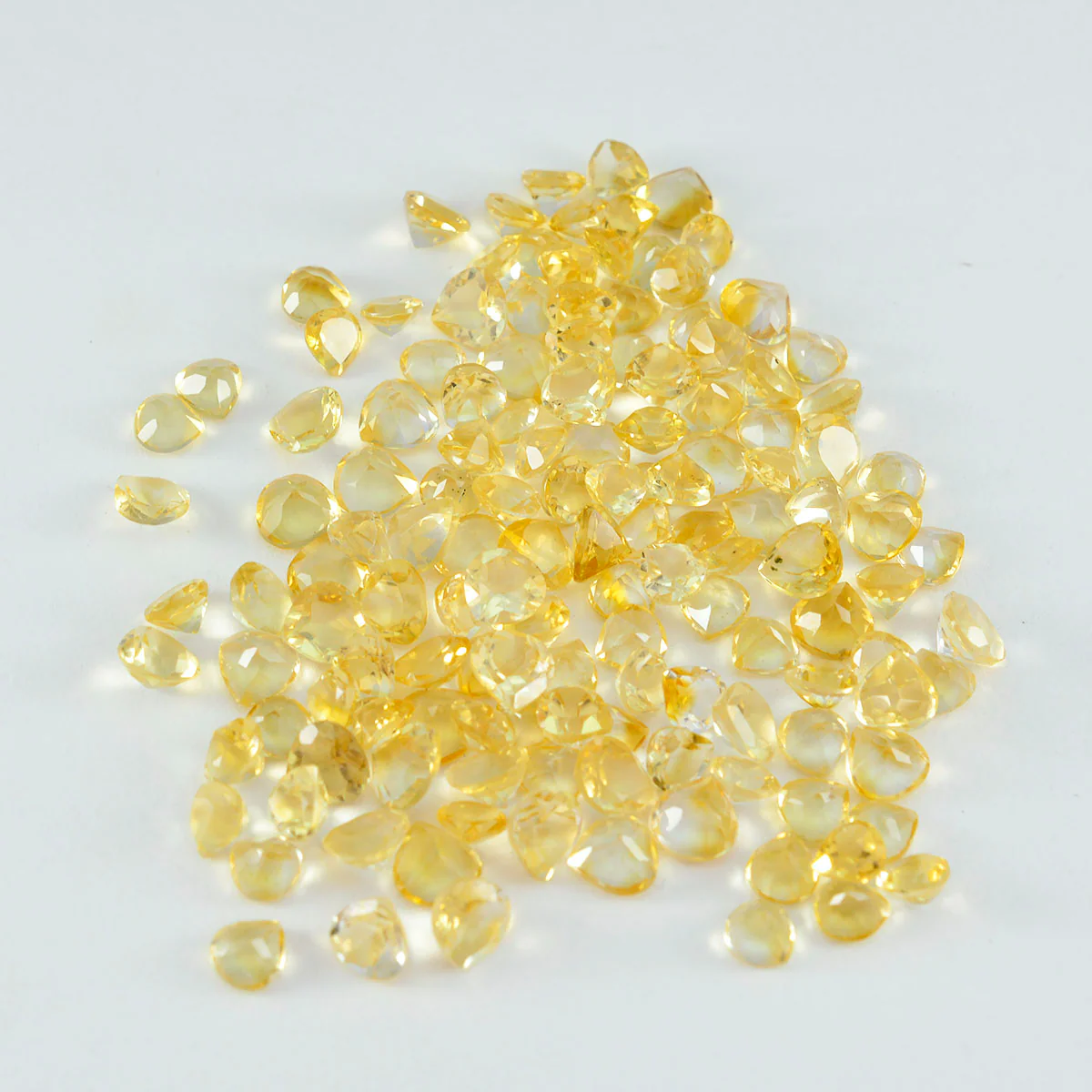 Citrine 10PC Tiny 3x3 MM Heart Faceted Yellow Fiery Semi Precious Loose Gemstone - Image 2