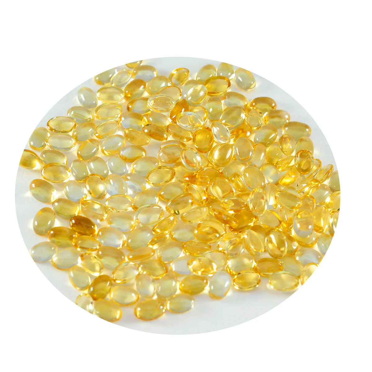 Citrine 10PC Tiny 4x6 MM Oval Cabochon Yellow Shine semi Precious Precious Gemstone - Image 2