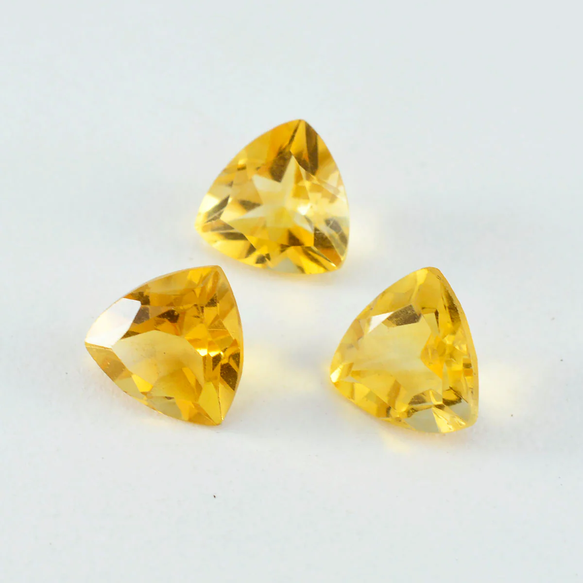 Citrine 1PC Chunky 14x14 MM Triangle Faceted Yellow Genuine Semi Precious Loose Gems - Image 3